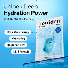 Torriden DIVE IN serum drops close-up shows the hydrating formula.