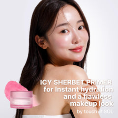 Touch in Sol Icy Sherbet Primer textura gel suave para aplicación uniforme.