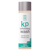 TOUCH KP exfoliating body wash bottle front promotes clearer skin.