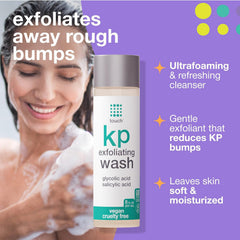 TOUCH KP foaming wash demonstrates rich lather for gentle cleansing.