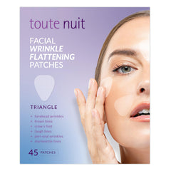 Toute Nuit triangle patch for forehead smooths wrinkles overnight with gentle, skin-safe adhesion.