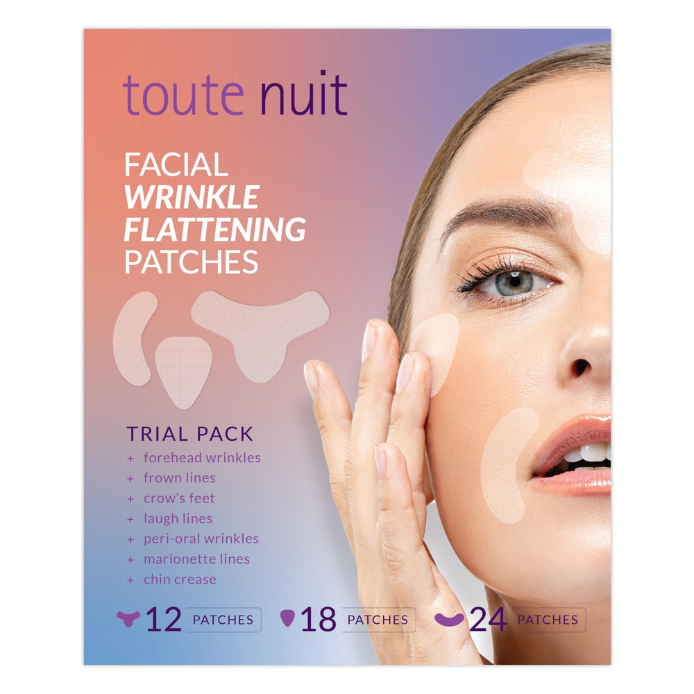 Toute Nuit wrinkle patches forehead Y-shape for targeted smoothing overnight.