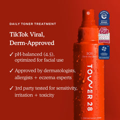 Tower 28 Jumbo SOS Daily Rescue label highlights HOCl formula for sensitive skin