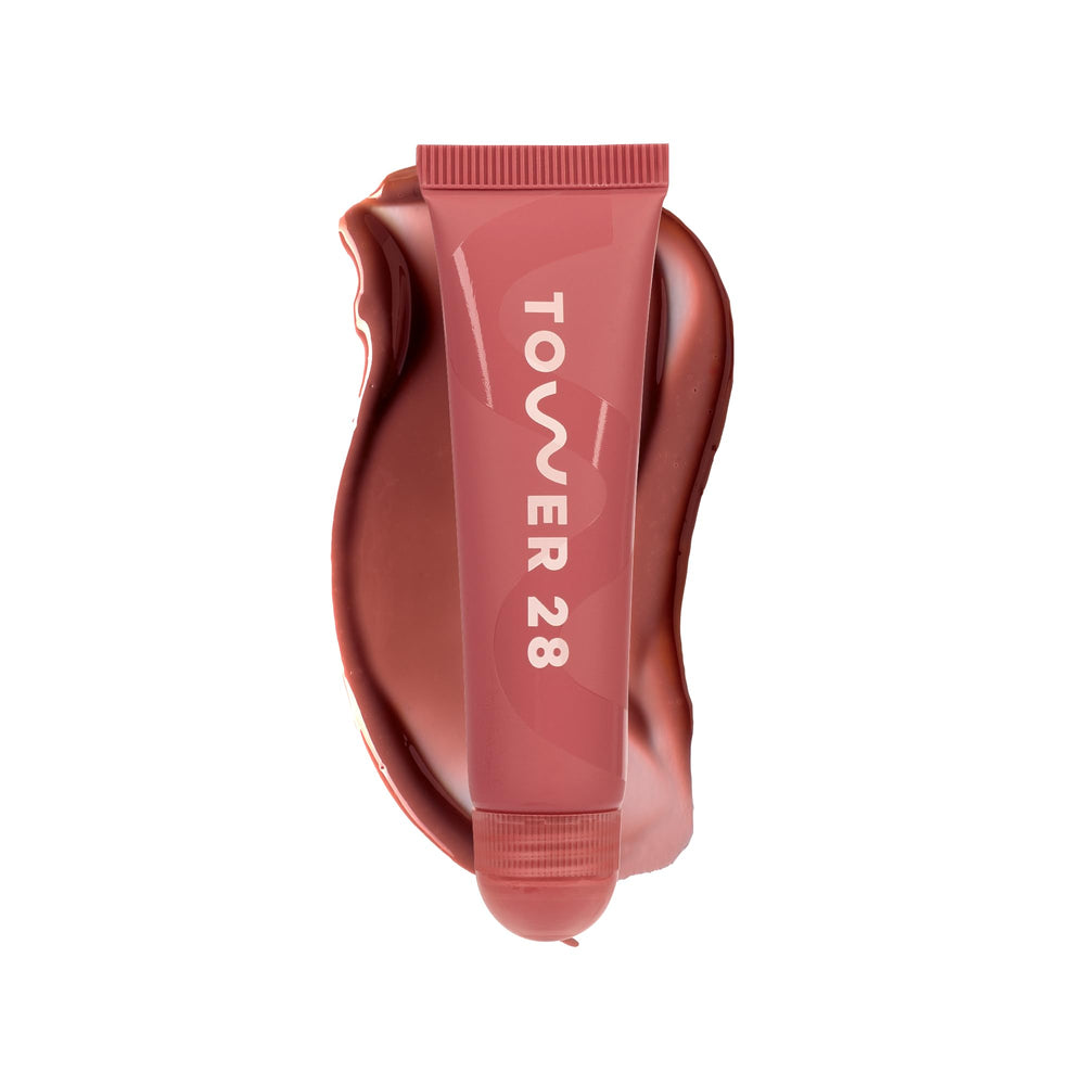 Tower 28 LipSoftie bálsamo labial tintado frijol rojo mochi para labios suaves