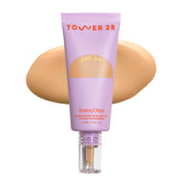 Tower 28 SunnyDays SPF 30 tinted moisturizer bottle showing buildable coverage