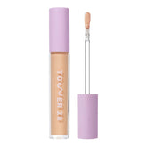 Tower 28 Swipe Serum Concealer KTOWN application close-up showing buildable coverage for dark circles