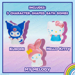 Townley Girl bombas de baño Hello Kitty Stitch pose 2: colores arcoíris suaves para juego imaginativo.