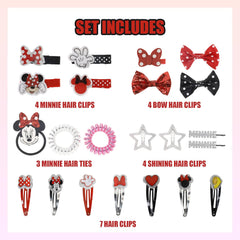 Townley Girl Minnie Mouse pinzas con letra Minnie para sujetar mechones con estilo
