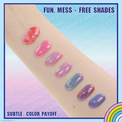 Townley Girl Hello Kitty swirls gloss tubes closeup highlights vibrant scents