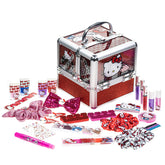Townley Girl Hello Kitty train case front view showing kid friendly makeup storage