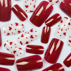 Toypoels uñas postizas con diseño de corazones para looks románticos