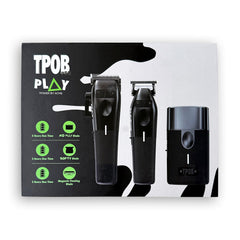 TPOB Play clippers with rubber grips close-up emphasizes comfortable, controlled fades