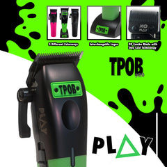 TPOB Play rubber grips and logos for secure grip and customizable style.