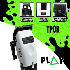 TPOB Play XO blade oil reservoir visible for longer blade lubrication.