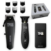 TPOB Slime 2 Black Clipper Set front view with professional blades for precise fades