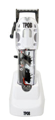 TPOB White Slime 2 Splatt clipper side view showing ergonomic grip