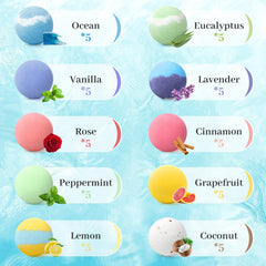 TranquilBliss bath bombs scent labels aid quick selection