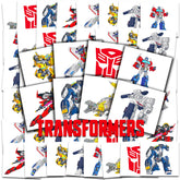 Transformers tattoos on perforated sheets, easy to hand out at parties.