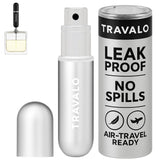 Travalo Classic HD silver atomizer, volume window for easy refill tracking.