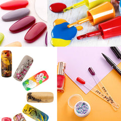 Treamlyn transparent nail swatch sticks show colors without openings, simplifying selection.