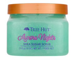Tree Hut Aurora Nights jar close-up with rich scrub texture.