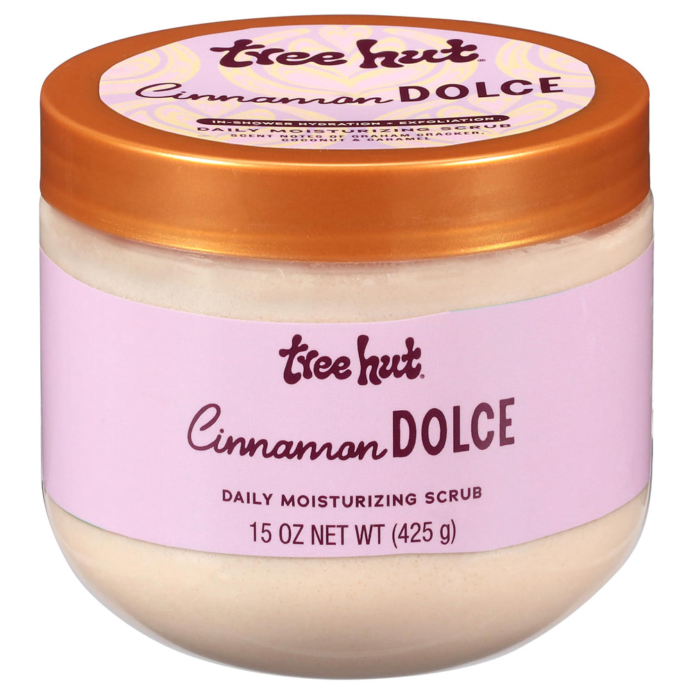 Tree Hut Cinnamon Dolce exfoliante corporal espumoso para piel suave tras la ducha