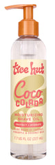 Tree Hut Coco Colada shave oil bottle front showing tropical hydration for a smooth shave.