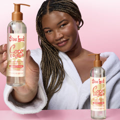 Tree Hut Coco Colada shave oil gel-to-oil texture for effortless glide.