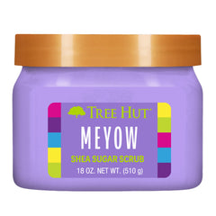 Tree Hut Meyow Sugar Scrub jar ready for exfoliation and hydrated skin.