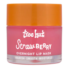 Tree Hut Strawberry Overnight Lip Mask jar close-up showing rich hydration