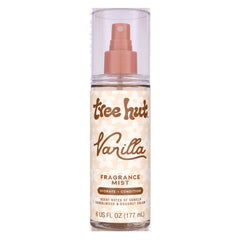 Tree Hut Vanilla Fragrance Mist bottle ready for daily hydrating aroma.