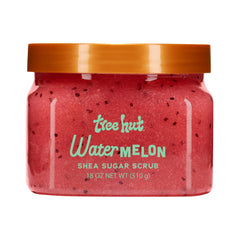 Tree Hut Watermelon Sugar Scrub, frasco ergonomico para exfoliar suavemente la piel.