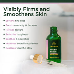 Tree of Life Beauty Retinol Serum: uso diario en cara, cuello y escote.