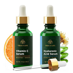 Tree of Life Vitamin C serum bottle highlighting brightening potential for even skin tone.