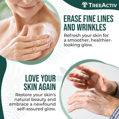 TreeActiv Crepey Skin Repair Cream on neck area for firmer-looking skin