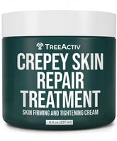TreeActiv Crepey Skin Repair Cream jar close-up showing rich texture for dry skin nourishment