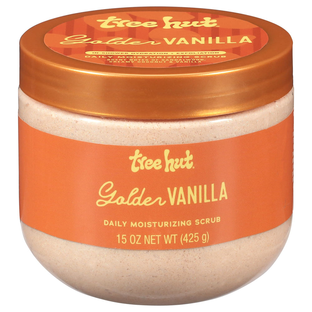 Tree Hut exfoliante dorado vainilla cremoso para piel suave