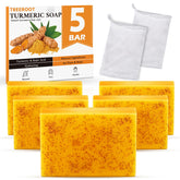 Treeroot turmeric soap 5-pack front view for daily cleansing and skin refreshment