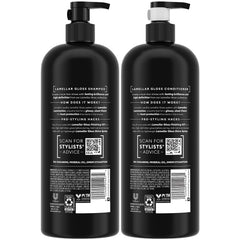 TRESemmé Acondicionador Lamellar Gloss, botella elegante para cabello suave y manejable.