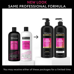 TRESemmé Amplified Volume Shampoo lather close-up for visible fullness.