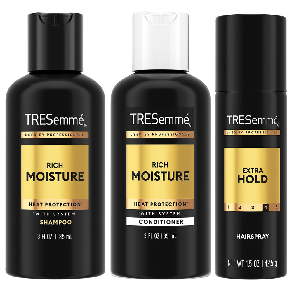 Champú hidratación intensa de Tresemmé en botella, cabello suave y manejable.