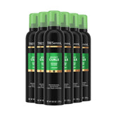 TRESemmé Flawless Curls mousse pack shot highlighting a 6-pack and coconut avocado hydration
