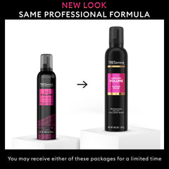 Applying TRESemmé Plumping Mousse for voluminous, soft-touch styling
