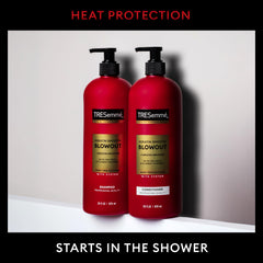 TRESemmé Protecting Heat Styling Spray en botella, protege el cabello durante el peinado.