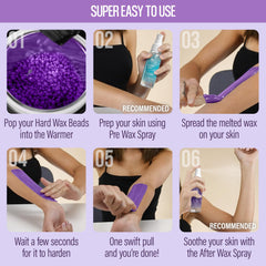Temperature-controlled wax beads by Tress Wellness for comfortable home waxing