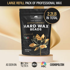 Tress Wellness gold hard wax close-up shows skin-friendly formula.