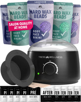 Tress Wellness waxing kit with wax warmer for easy at-home sessions