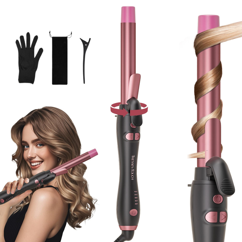 Tresses Touch extra-long barrel curling iron front view for natural loose curls.