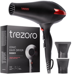 TREZORO Professional Hair Dryer with narrow nozzle for precise, fast drying.