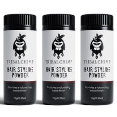 Tribal Chimp Hair Powder 3-piece set packaging, ideal for daily styling and travel.